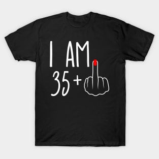 Vintage 36th Birthday I Am 35 Plus 1 Middle Finger T-Shirt